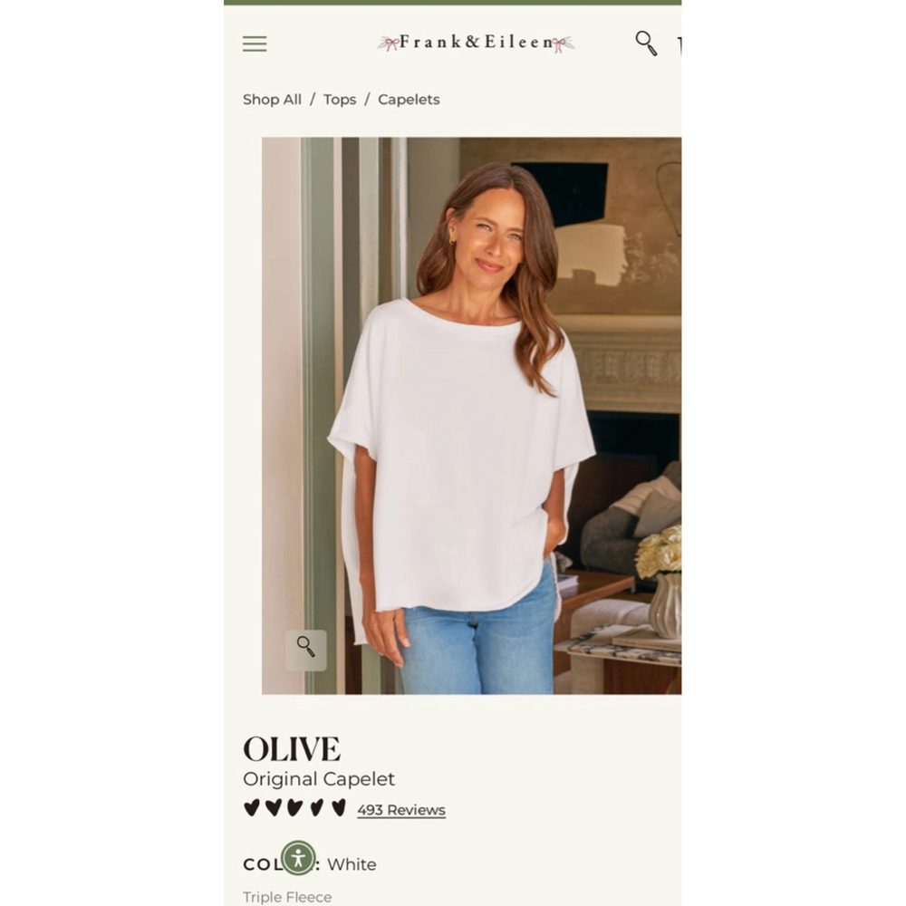 New Frank & Eileen White Olive Original Capelet One Size